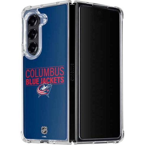 NHL Columbus Blue Jackets Lineup Galaxy Z Fold5 5G Clear Case