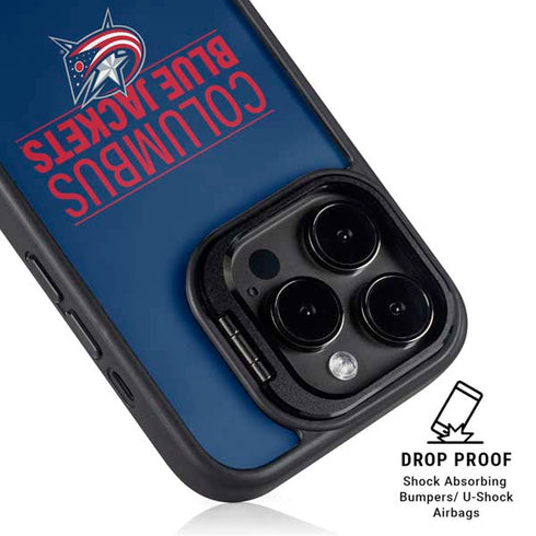NHL Columbus Blue Jackets Lineup iPhone 13 Pro Max Kickstand Case