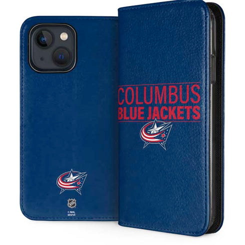 NHL Columbus Blue Jackets Lineup iPhone 15 Plus Folio Case