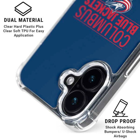 NHL Columbus Blue Jackets Lineup iPhone 16 MagSafe Case