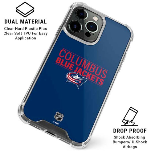NHL Columbus Blue Jackets Lineup iPhone 16 Pro Max Clear Case