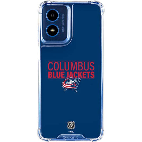 NHL Columbus Blue Jackets Lineup Moto G 5G (2024) Clear Case