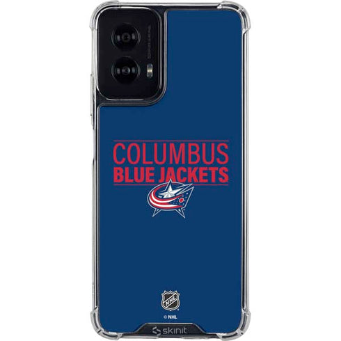 NHL Columbus Blue Jackets Lineup Moto G Power 5G (2024) Clear Case