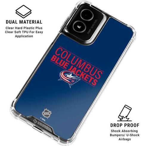 NHL Columbus Blue Jackets Lineup Moto G Power 5G (2024) Clear Case