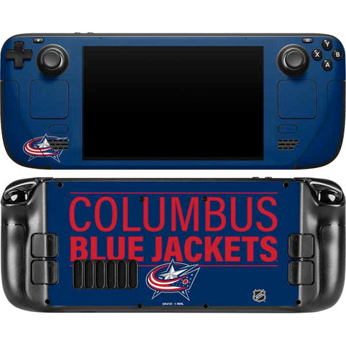 NHL Columbus Blue Jackets Lineup Steam Deck Handheld Gaming Computer OLED Skin