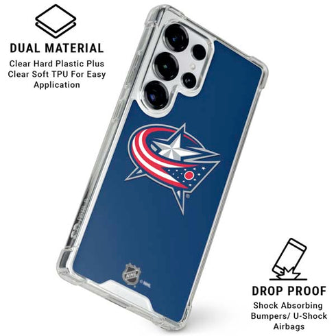 NHL Columbus Blue Jackets Logo Galaxy S25 Ultra Clear Case