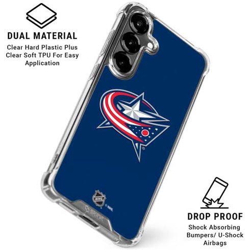 NHL Columbus Blue Jackets Logo Galaxy S26 Plus Clear Case