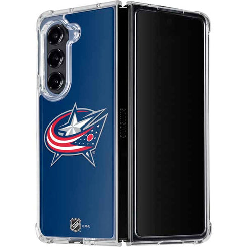 NHL Columbus Blue Jackets Logo Galaxy Z Fold5 5G Clear Case