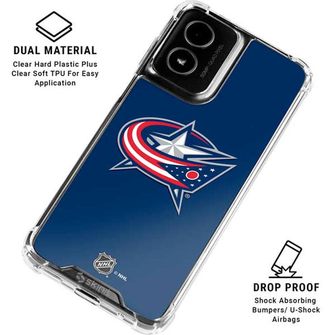 NHL Columbus Blue Jackets Logo Moto G Power 5G (2024) Clear Case