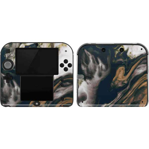 Copper and Black Marble Ink Nintendo Skins