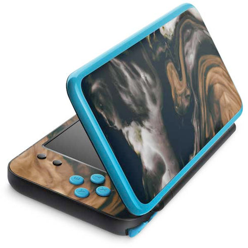 Copper and Black Marble Ink Nintendo Skins