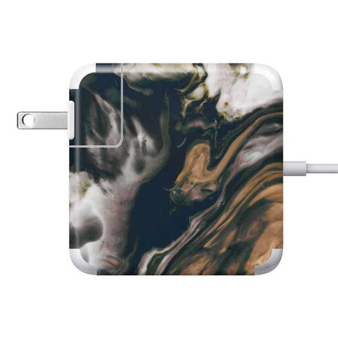 Copper and Black Marble Ink 85W Power Adapter (15 and 17 inch MacBook Pro Charger) Skin