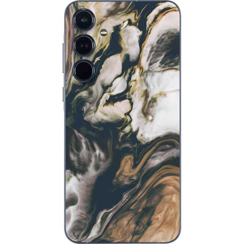 Copper and Black Marble Ink Galaxy A36 5G Skin