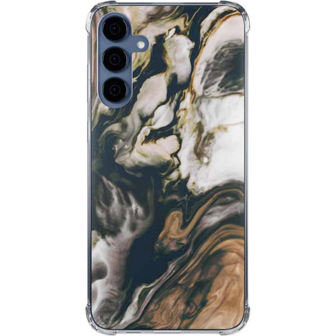 Copper and Black Marble Ink Galaxy A55 5G Clear Case
