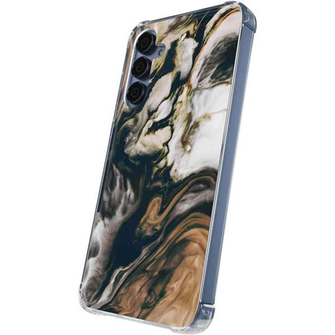 Copper and Black Marble Ink Galaxy A55 5G Clear Case