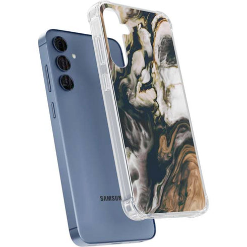 Copper and Black Marble Ink Galaxy A55 5G Clear Case