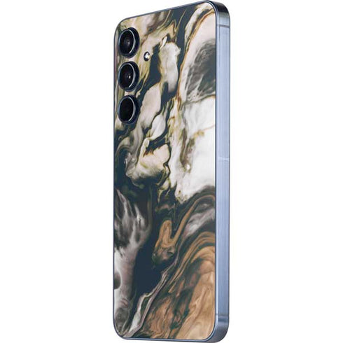 Copper and Black Marble Ink Galaxy A55 5G Skin