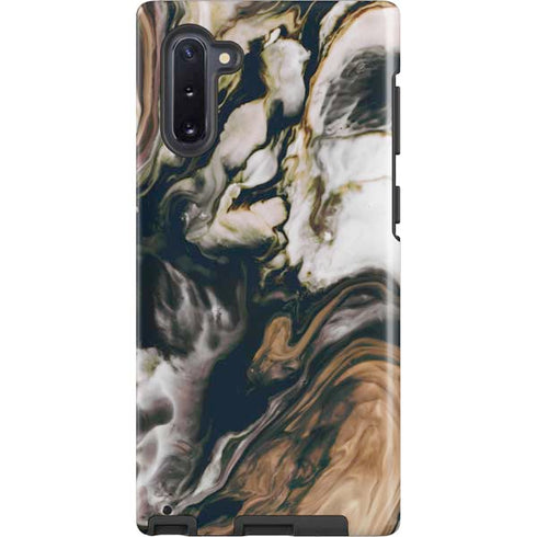 Copper and Black Marble Ink Galaxy Cases
