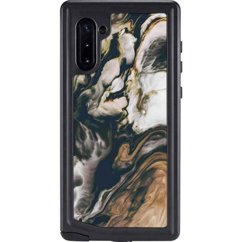 Copper and Black Marble Ink Galaxy Cases