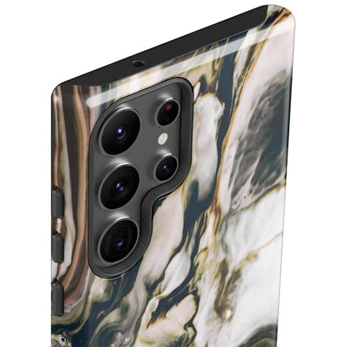 Copper and Black Marble Ink Galaxy S23 Ultra Pro Case