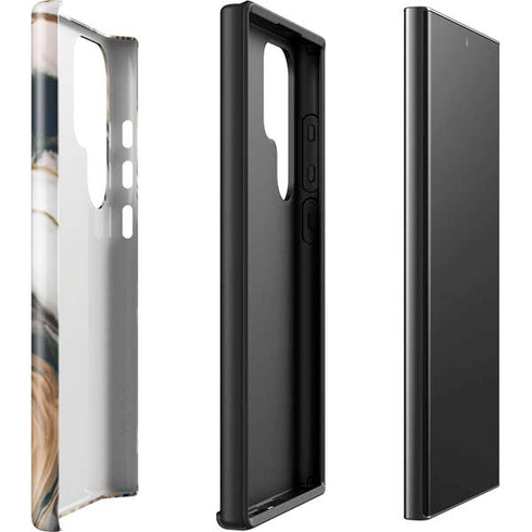 Copper and Black Marble Ink Galaxy S23 Ultra Pro Case