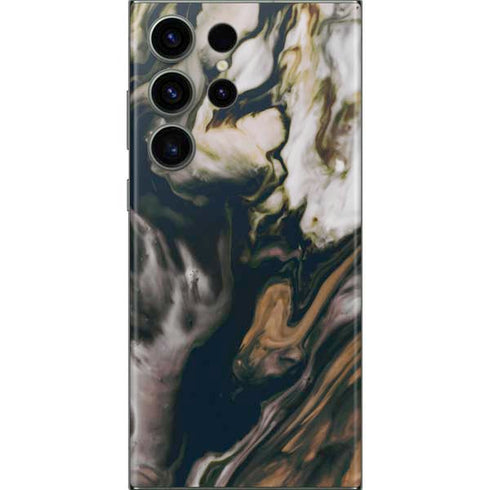 Copper and Black Marble Ink Galaxy Skins