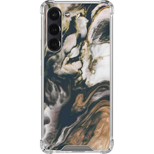 Copper and Black Marble Ink Galaxy S24 FE Clear Case