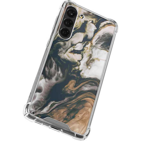 Copper and Black Marble Ink Galaxy S24 FE Clear Case