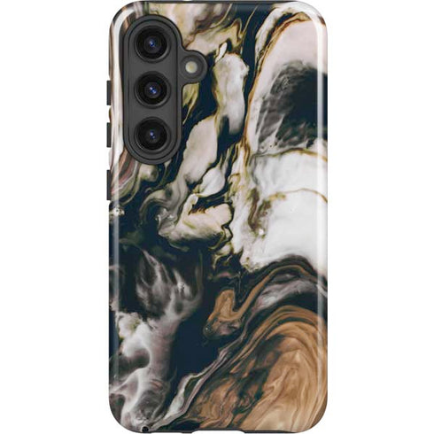 Copper and Black Marble Ink Galaxy S25 Impact Case