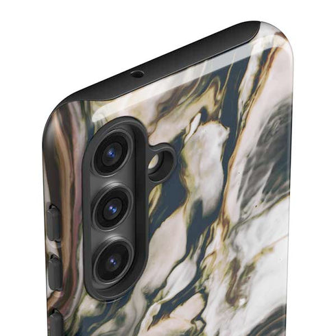 Copper and Black Marble Ink Galaxy S25 Impact Case