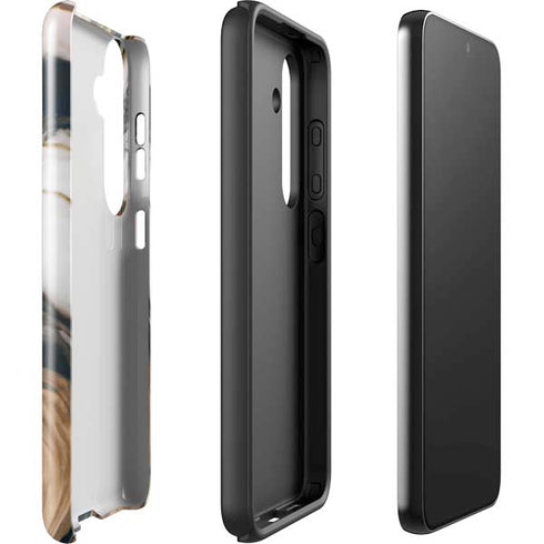 Copper and Black Marble Ink Galaxy S25 Impact Case