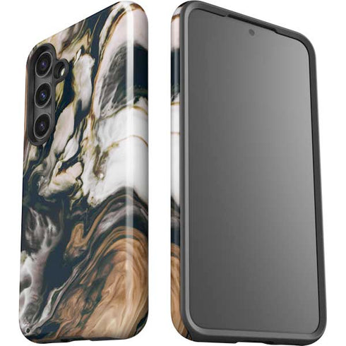 Copper and Black Marble Ink Galaxy S25 Impact Case
