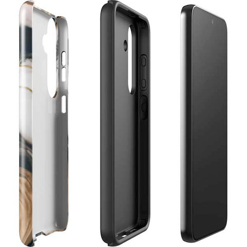 Copper and Black Marble Ink Galaxy S25 Plus Impact Case