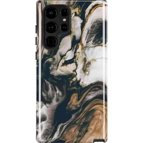 Copper and Black Marble Ink Galaxy S25 Ultra Impact Case