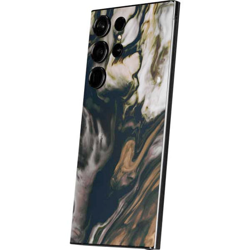 Copper and Black Marble Ink Galaxy S25 Ultra Skin