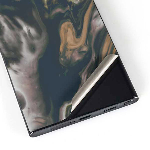 Copper and Black Marble Ink Galaxy S24 Ultra Skin