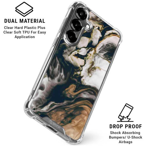 Copper and Black Marble Ink Galaxy S26 Plus Clear Case