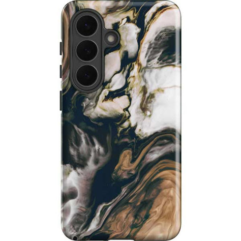 Copper and Black Marble Ink Galaxy S26 Plus Impact Case