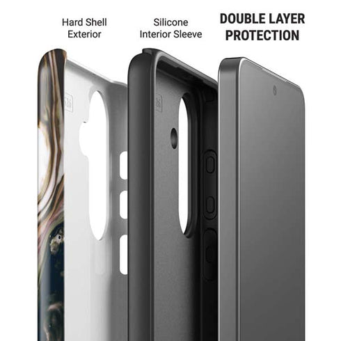 Copper and Black Marble Ink Galaxy S26 Plus Impact Case