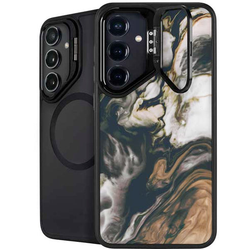 Copper and Black Marble Ink Galaxy S26 Plus Kickstand Case
