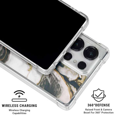 Copper and Black Marble Ink Galaxy S26 Ultra Clear Case