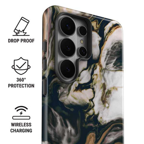 Copper and Black Marble Ink Galaxy S26 Ultra Impact Case