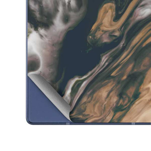 Copper and Black Marble Ink Galaxy Z Fold6 Skin