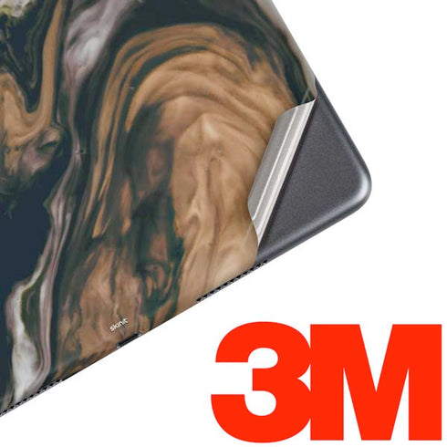 Copper and Black Marble Ink iPad Skins