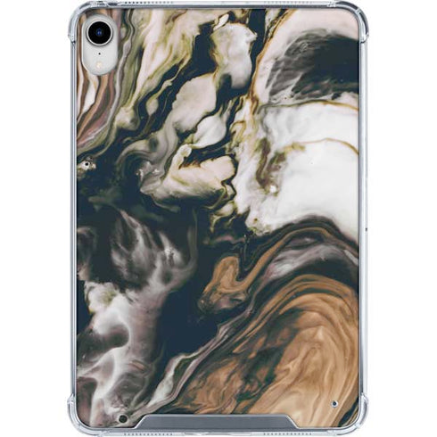 Copper and Black Marble Ink iPad 11th Gen (2025) Clear Case