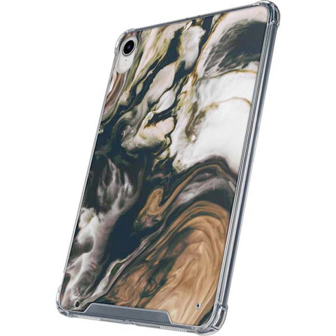 Copper and Black Marble Ink iPad 11th Gen (2025) Clear Case