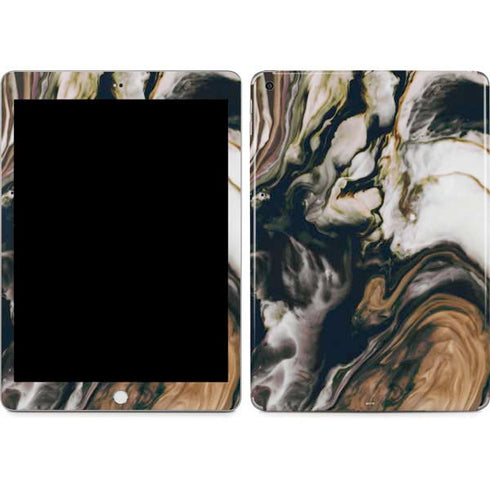 Copper and Black Marble Ink Apple iPad Skin