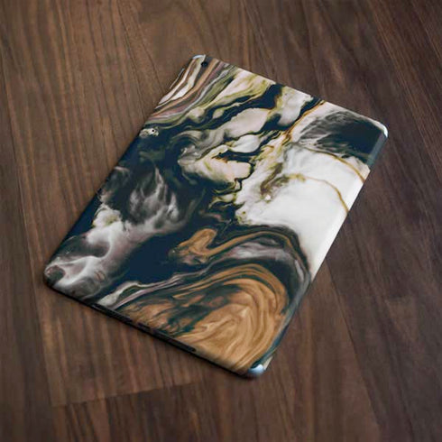 Copper and Black Marble Ink Apple iPad Skin