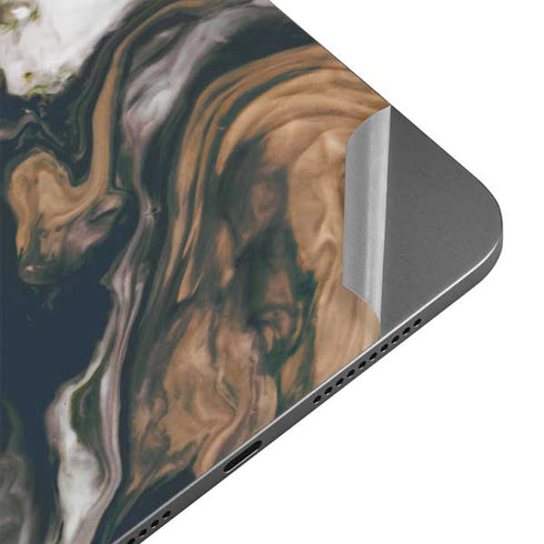 Copper and Black Marble Ink Apple iPad Mini Skin
