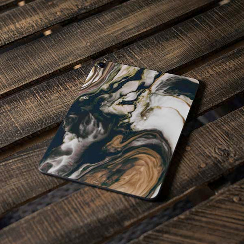 Copper and Black Marble Ink Apple iPad Pro Skin